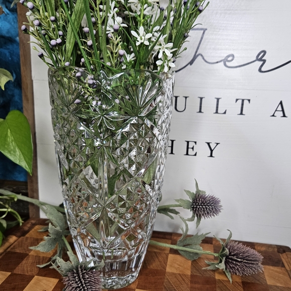 Vintage BOHEMIAN CZECH Cut Crystal Vase 9.75" - Picture 9 of 15